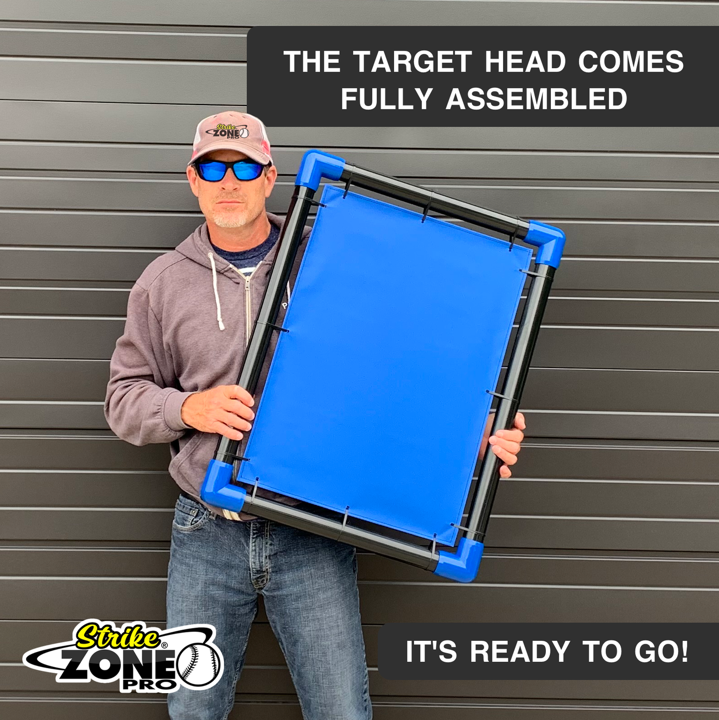 SZP - Strike Zone Pro ™ (Blue Vinyl) wiffle ball and blitzball strike zone target
