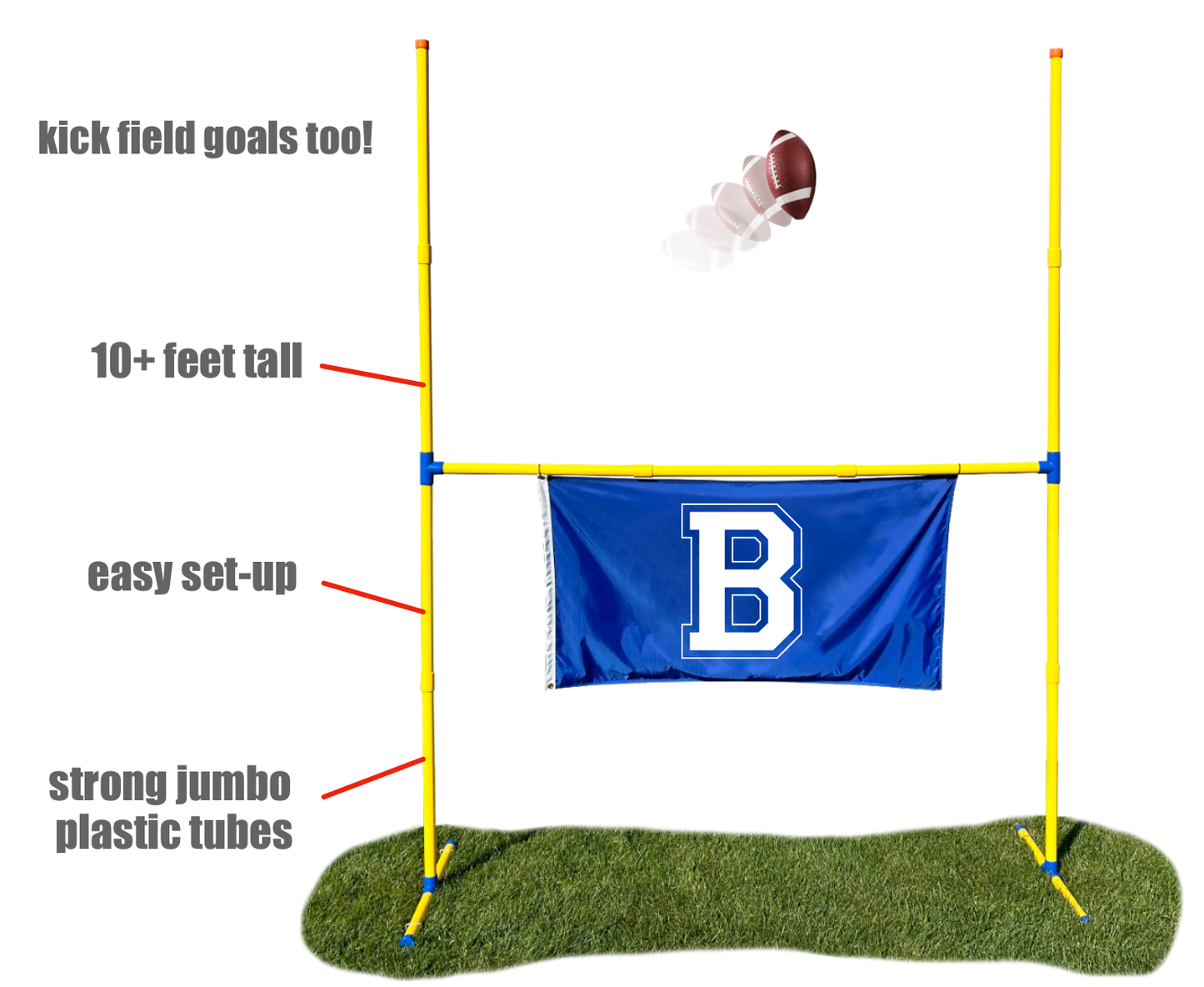 Jumbo Football Goal Post - 10 FEET TALL - The ULTIMATE Tailgate Party Field Goal